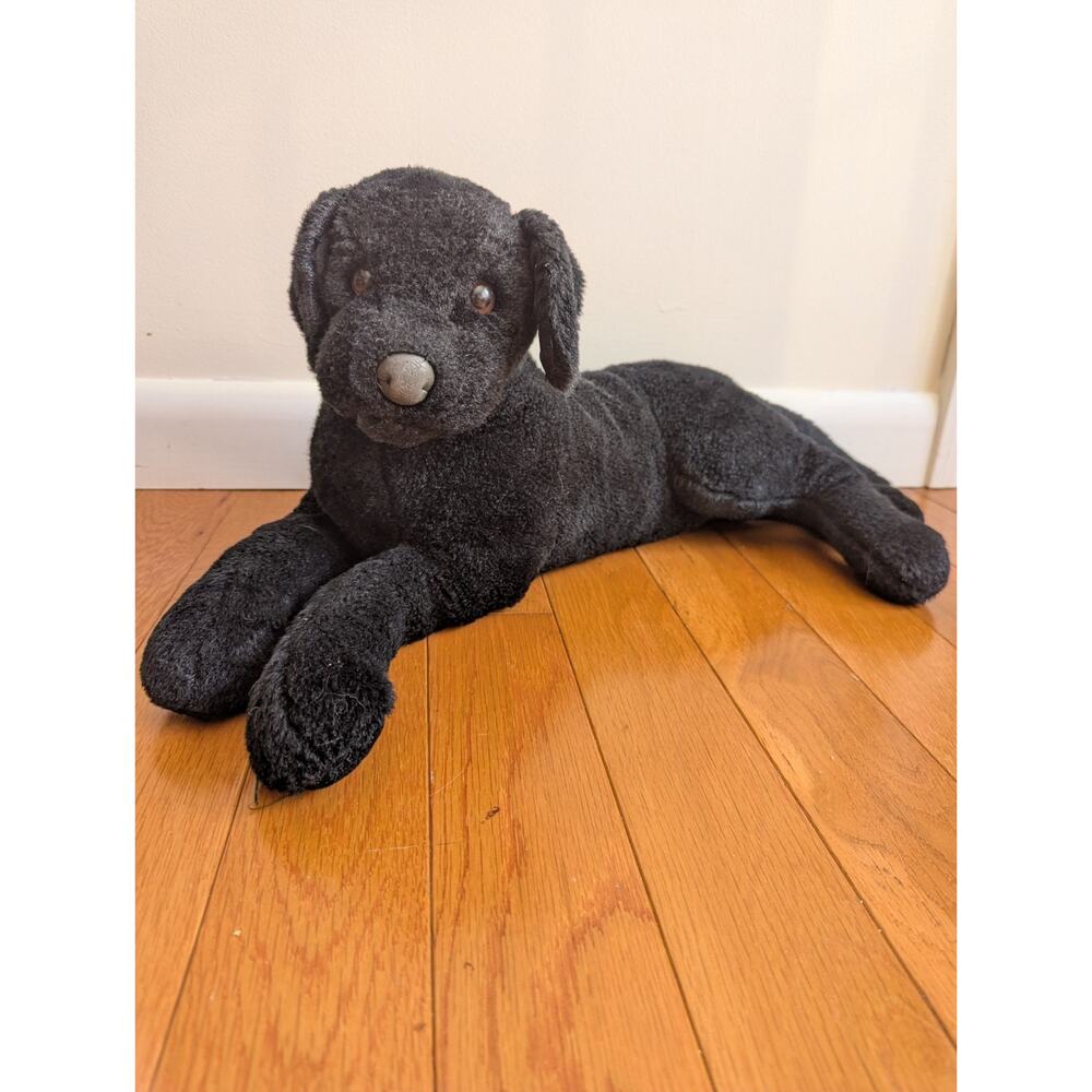 Vintage Douglas Midnight Black Labrador Retriever Laying Down Plush 24" Long